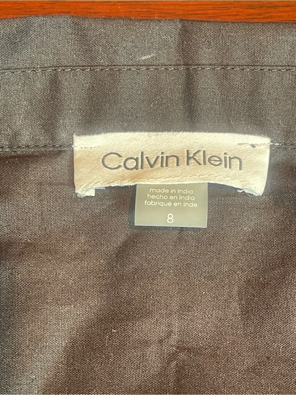 NWT Calvin Klein Black Cotton Midi Shirt Dress Size 8 Open Back Poplin Utility - Picture 9 of 13